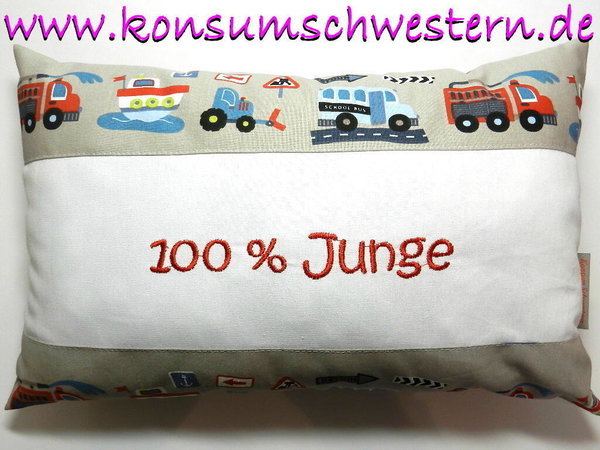 Kissen - 100% JUNGE - Stoff - AUTO UND LASTER