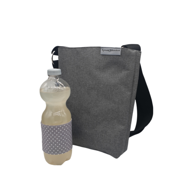 Umhängetasche, Schultertasche, kleine Handtasche mit verstellbarem Gurt grau Canvas-ähnlich