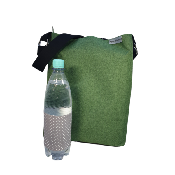 Umhängetasche, Schultertasche, große Handtasche mit verstellbarem Gurt, grün canvas-ähnlich