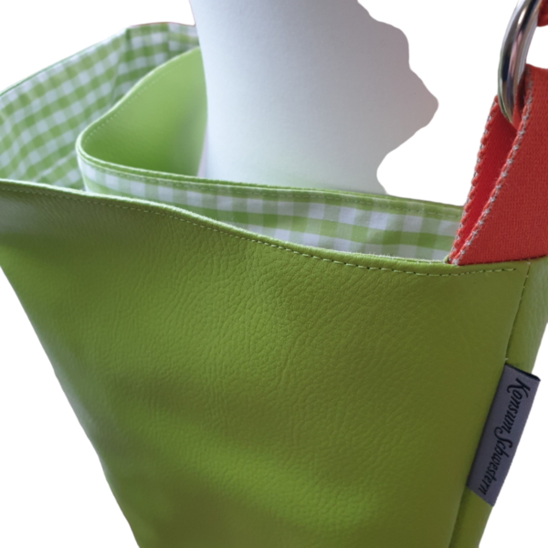 Umhängetasche, Schultertasche, große Handtasche mit verstellbarem Gurt, grünes Kunstleder