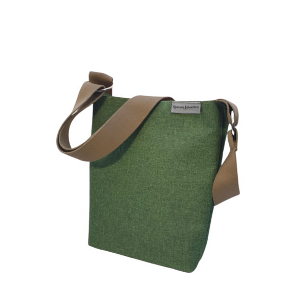Umhängetasche, Schultertasche, kleine Handtasche mit verstellbarem Gurt grün Canvas-ähnlich