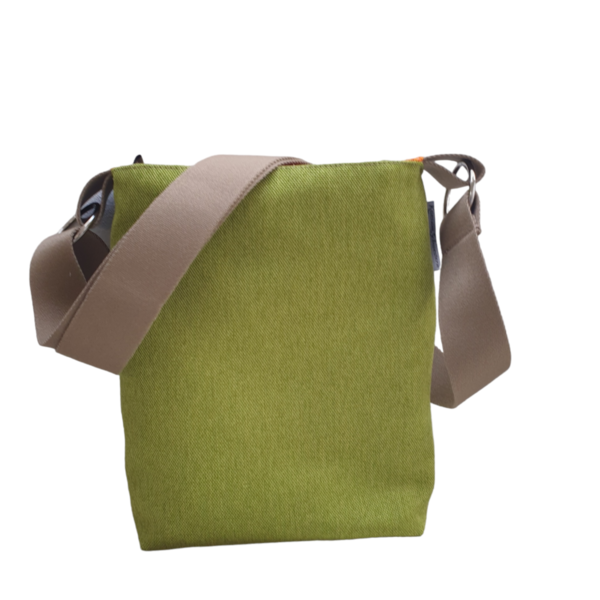 Umhängetasche, Schultertasche, kleine Handtasche mit verstellbarem Gurt Dekostoff grün