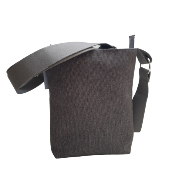Umhängetasche, Schultertasche, kleine Handtasche mit verstellbarem Gurt grauer Dekostoff