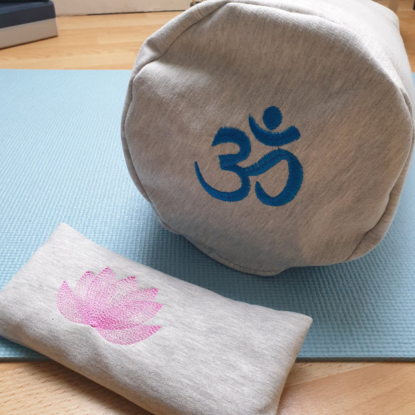 Yogabolster "graues Sweatshirt" mit Stickerei Om